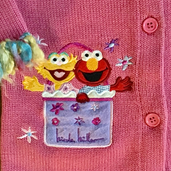 Nicole Miller’s Sesame Street long-sleeve pink Elmo sweater for little girls, 4T - Picture 3 of 4